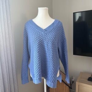 Part Two | women's small elegant Sky Blue V-Neck Sweater